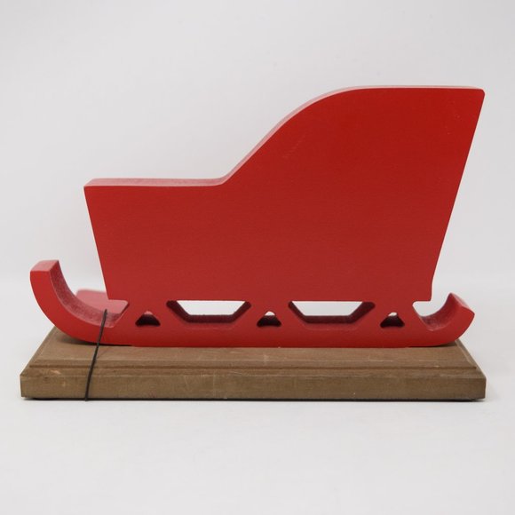 Rae Dunn Merry Christmas Red Sleigh Wood New - Picture 4 of 12